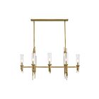 Kuzco Lighting LP335838VBCR Torres 8-Lights 320W Ribbed Glass and Vintage Brass Pendant