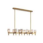 Kuzco Lighting LP338052VBAR Lucian 10-Lights 600W Vintage Brass and Alabaster Pendant