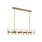 Kuzco Lighting LP338052VBCC Lucian 10-Lights 600W Clear Crystal and Vintage Brass Pendant