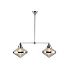 Kuzco Lighting LP348241PNPG Willard 2-Lights 120W Polished Glass and Prismatic Glass Pendant