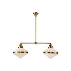 Kuzco Lighting LP348241VBOP Willard 2-Lights 120W Vintage Brass and Opal Matte Glass Pendant