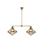 Kuzco Lighting LP348241VBPG Willard 2-Lights 120W Vintage Brass and Prismatic Glass Pendant