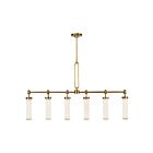 Kuzco Lighting LP355652VBGO Wynwood 6-Lights 360W Vintage Brass and Glossy Opal Pendant