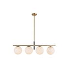 Kuzco Lighting LP421437BGOP Zuri 4-Lights 240W Brushed Gold and Opal Glass Pendant