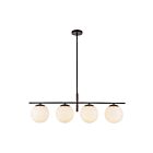 Kuzco Lighting LP421437MBOP Zuri 4-Lights 240W Matte Black and Opal Glass Pendant
