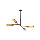 Kuzco Lighting LP491452MBTJ Colby 4-Lights 32W Matte Black and Tan Jute Pendant