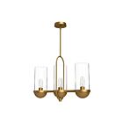 Kuzco Lighting LP539024AGCL Cyrus 3-Lights 180W Aged Gold and Clear Glass Pendant