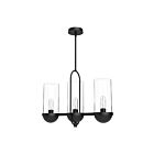 Kuzco Lighting LP539024MBCL Cyrus 3-Lights 180W Clear Glass and Matte Black Pendant
