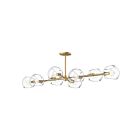 Kuzco Lighting LP548848BGCL Willow 8-Lights 480W Brushed Gold and Clear Glass Pendant