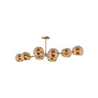 Kuzco Lighting LP548848BGCP Willow 8-Lights 480W Brushed Gold and Copper Glass Pendant