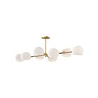 Kuzco Lighting LP548848BGOP Willow 8-Lights 480W Brushed Gold and Opal Matte Glass Pendant