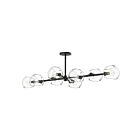 Kuzco Lighting LP548848MBCL Willow 8-Lights 480W Clear Glass and Matte Black Pendant
