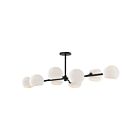 Kuzco Lighting LP548848MBOP Willow 8-Lights 480W Matte Black and Opal Matte Black Pendant
