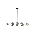 Kuzco Lighting LP548848MBSM Willow 8-Lights 480W Matte Black and Smoked Solid Glass Pendant