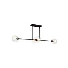 Kuzco Lighting LP549448MBCL Cassia 4-Lights 160W Matte Black and Clear Glass Pendant