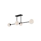 Kuzco Lighting LP549448MBOP Cassia 4-Lights 160W Matte Black and Opal Matte Glass Pendant