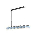 Kuzco Lighting LP57642-BK-CER Atlas 7-Lights 280W Black and Cerulean Pendant