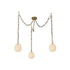 Kuzco Lighting MP579707BGGR Cherise 3-Lights 180W Brushed Gold and Glossy Ribbed Opal Glass Pendant