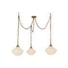Kuzco Lighting MP651312BGGR Farrah 3-Lights 180W Brushed Gold and Glossy Ribbed Opal Glass Pendant