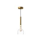 Kuzco Lighting PD30505-BG-CL-UNV Rise 13W Brushed Gold and Clear LED Pendant
