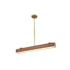 Kuzco Lighting PD307931VBCL Valise 31W Vintage Brass and Cognac Leathr LED Pendant
