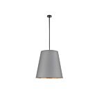 Kuzco Lighting PD311025UBGG Calor 3-Lights 180W Gray Linen With Gold Parchment and Urban Bronze Pendant