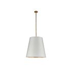 Kuzco Lighting PD311025VBWG Calor 3-Lights 180W Vintage Brass and White Linen With Gold Parchment Pendant