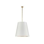 Kuzco Lighting PD311030VBWG Calor 3-Lights 180W Vintage Brass and White Linen With Gold Parchment Pendant