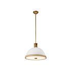 Kuzco Lighting PD331016MWVB Doral 2-Lights 120W Matte White and Vintage Brass Pendant