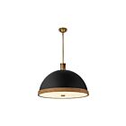 Kuzco Lighting PD331024MBVB Doral 3-Lights 180W Matte Black and Vintage Brass Pendant