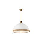 Kuzco Lighting PD331024MWVB Doral 3-Lights 180W Matte White and Vintage Brass Pendant