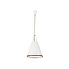 Kuzco Lighting PD342020MWHL Brickell 3-Lights 180W Matte White and Hazelnut Leather Pendant