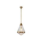 Kuzco Lighting PD348022VBPG Willard 1-Light 60W Vintage Brass and Prismatic Glass Pendant