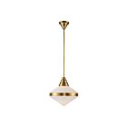 Kuzco Lighting PD348114VBOP Willard 1-Light 60W Vintage Brass and Opal Matte Glass Pendant