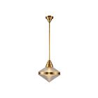 Kuzco Lighting PD348114VBPG Willard 1-Light 60W Vintage Brass and Prismatic Glass Pendant