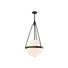 Kuzco Lighting PD406418MBGO Harmony 4-Lights 240W Matte Black and Glossy Opal Glass Pendant
