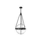 Kuzco Lighting PD406418MBWC Harmony 4-Lights 240W Matte Black and Clear Water Glass Pendant