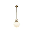 Kuzco Lighting PD407910BGGO Fiore 1-Light 60W Brushed Gold and Glossy Opal Glass Pendant