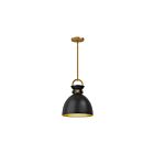 Kuzco Lighting PD411311AGMB Waldo 1-Light 60W Aged Gold and Matte Black Pendant