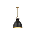 Kuzco Lighting PD411314AGMB Waldo 1-Light 60W Aged Gold and Matte Black Pendant