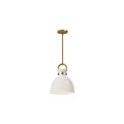 Kuzco Lighting PD411811AGGO Waldo 1-Light 60W Aged Gold and Glossy Opal Glass Pendant