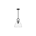 Kuzco Lighting PD411811MBCL Waldo 1-Light 60W Matte Black and Clear Glass Pendant