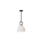Kuzco Lighting PD411811MBGO Waldo 1-Light 60W Matte Black and Glossy Opal Glass Pendant
