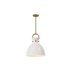 Kuzco Lighting PD411814AGGO Waldo 1-Light 60W Aged Gold and Glossy Opal Glass Pendant