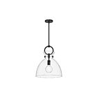 Kuzco Lighting PD411814MBCL Waldo 1-Light 60W Matte Black and Clear Glass Pendant