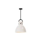 Kuzco Lighting PD411814MBGO Waldo 1-Light 60W Matte Black and Ossy Opal Glass Pendant