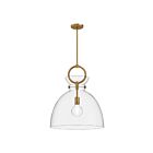 Kuzco Lighting PD411818AGCL Waldo 1-Light 60W Aged Gold and Clear Pendant