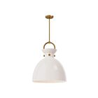 Kuzco Lighting PD411818AGGO Waldo 1-Light 60W Aged Gold and Glossy Opal Glass Pendant