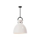Kuzco Lighting PD411818MBGO Waldo 1-Light 60W Matte Black and Glossy Opal Glass Pendant