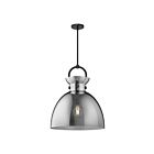 Kuzco Lighting PD411818MBSM Waldo 1-Light 60W Matte Black and Smoked Pendant